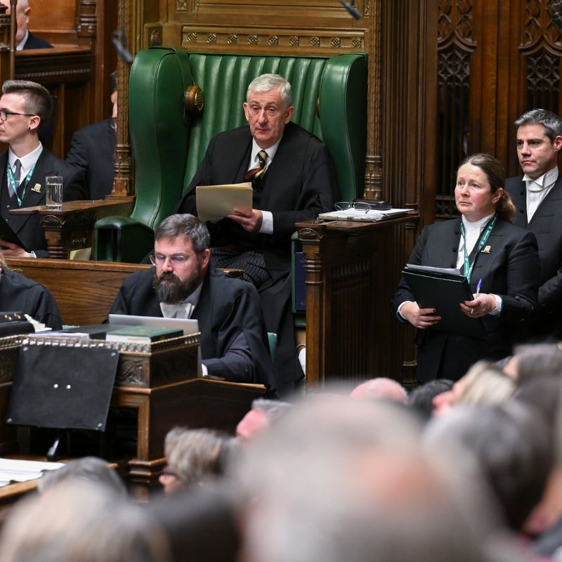 Lindsay Hoyle sitting in House of Commons