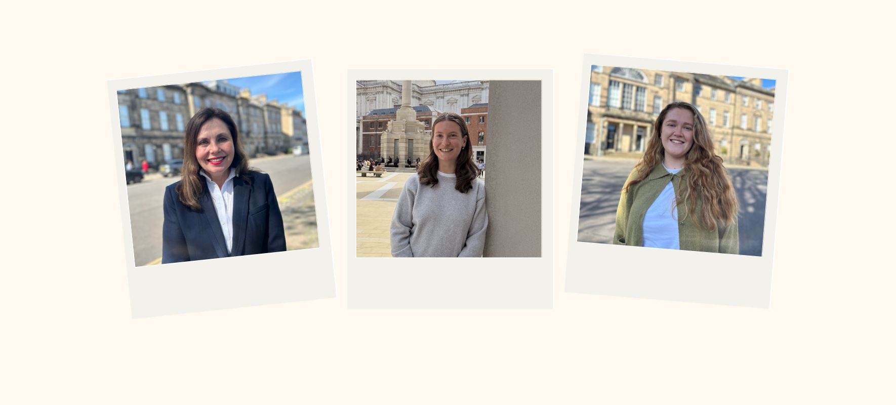 56° North hires three new starters. The image shows them all in polaroid photos